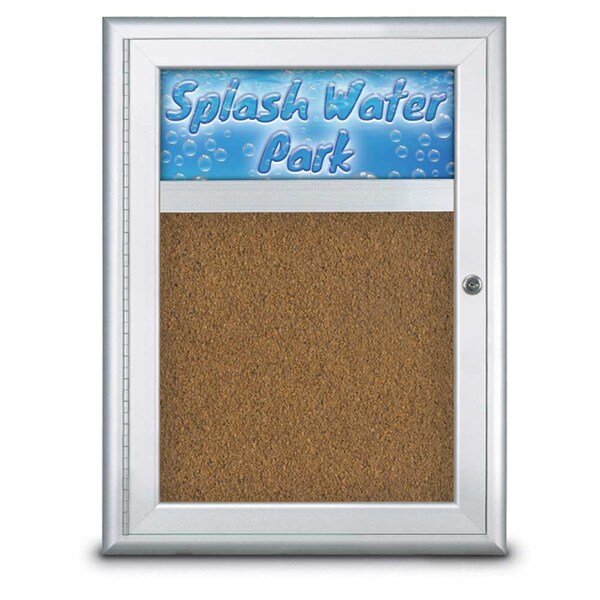 Single Door Radius Corkboard, Header, 18