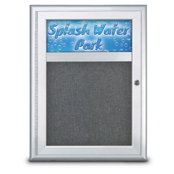 Single Door Radius Corkboard With Header