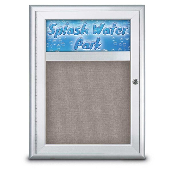 Single Door Radius Corkboard With Header