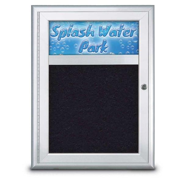 Single Door Radius Corkboard With Header
