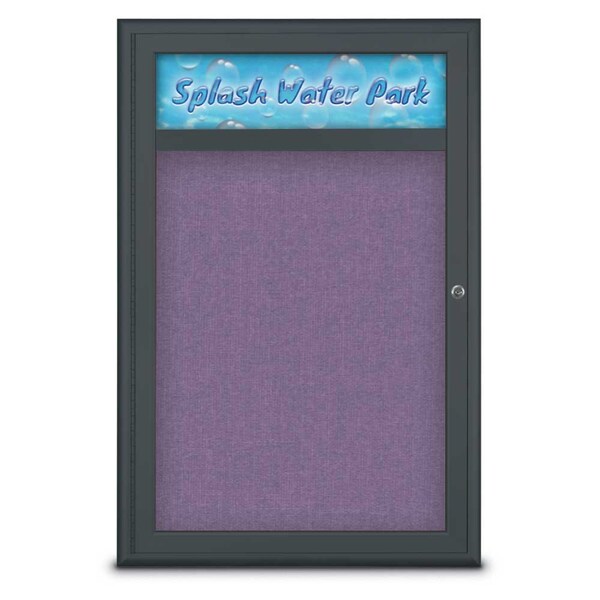 Single Door Radius Corkboard With Header