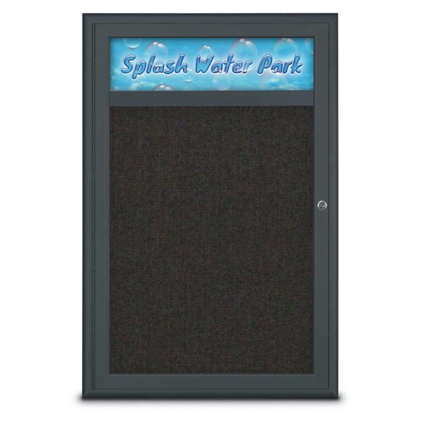 Single Door Radius Corkboard With Header