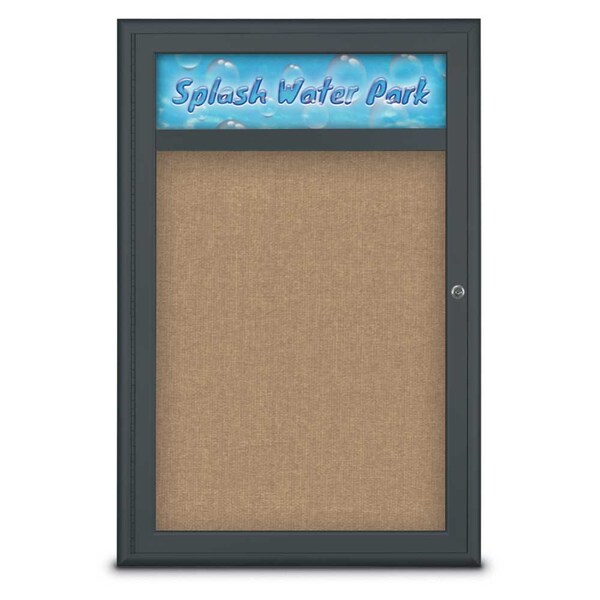 Single Door Radius Corkboard With Header