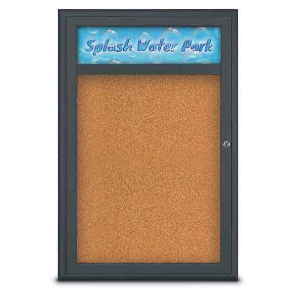 Single Door Radius Corkboard, Header, 24