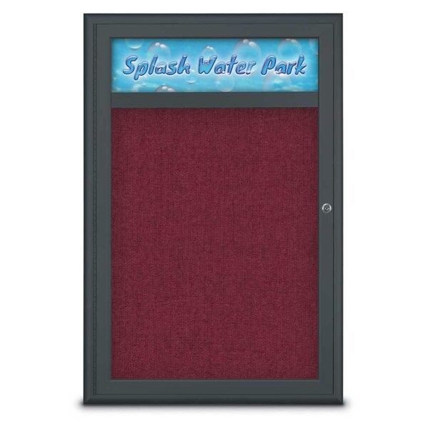 Single Door Radius Corkboard With Header