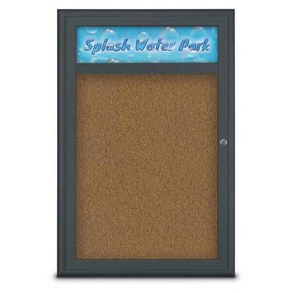 Single Door Radius Corkboard, Header, 24