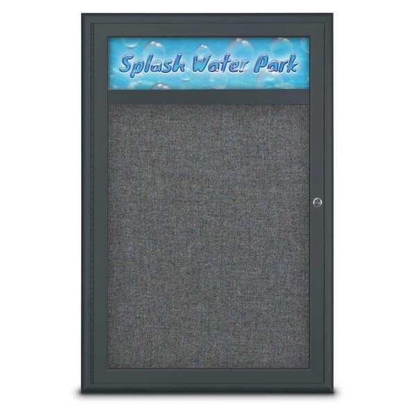 Single Door Radius Corkboard With Header