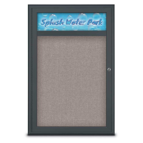 Single Door Radius Corkboard With Header