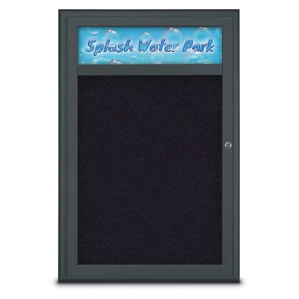 Single Door Radius Corkboard With Header