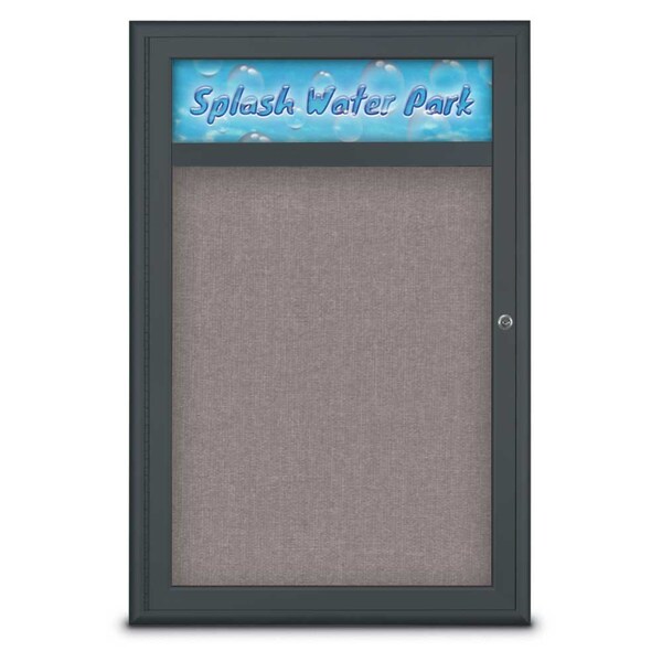 Single Door Radius Corkboard With Header