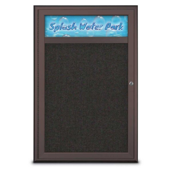 Single Door Radius Corkboard With Header