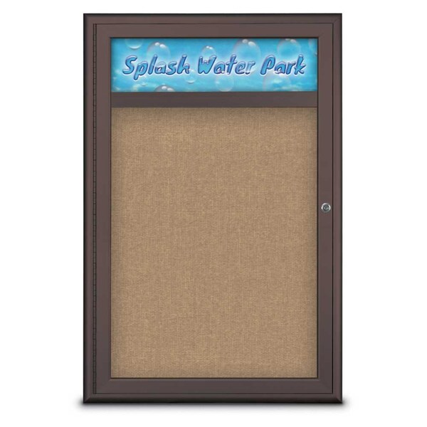 Single Door Radius Corkboard With Header