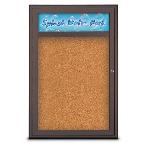Single Door Radius Corkboard, Header, 24