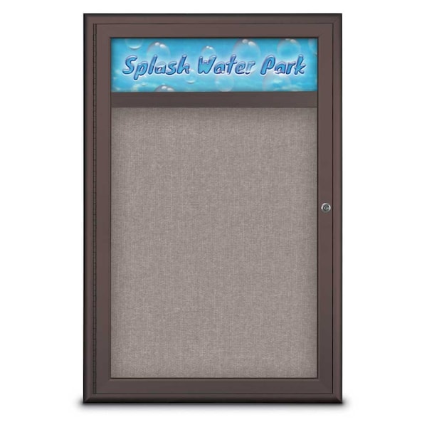 Single Door Radius Corkboard With Header