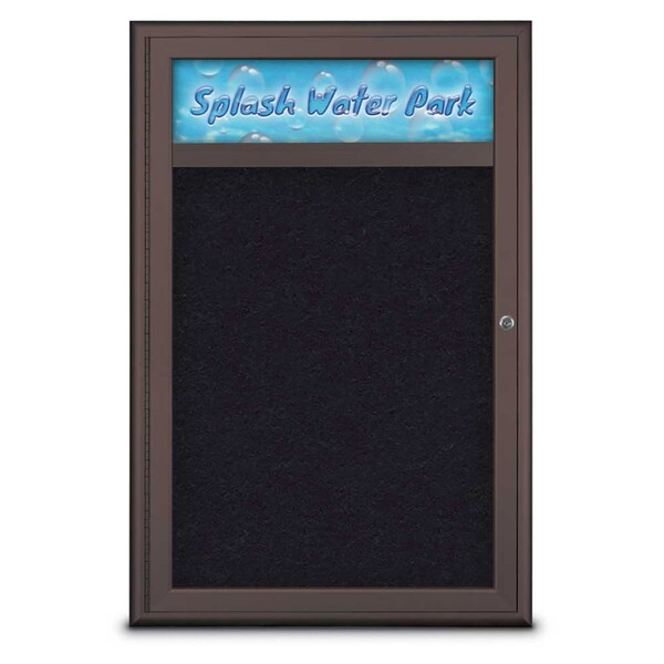 Single Door Radius Corkboard With Header