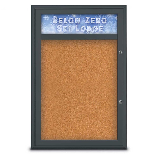 Single Door Radius Plus Corkboard, Header