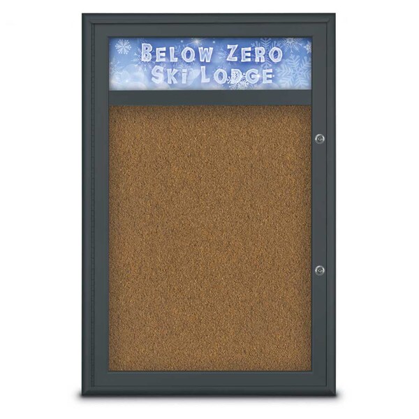 Single Door Radius Plus Corkboard, Hdr, 24