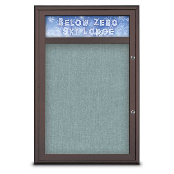 Single Door Radius Plus Corkboard With H, UV8011PLUS-BRONZE-CLOUD