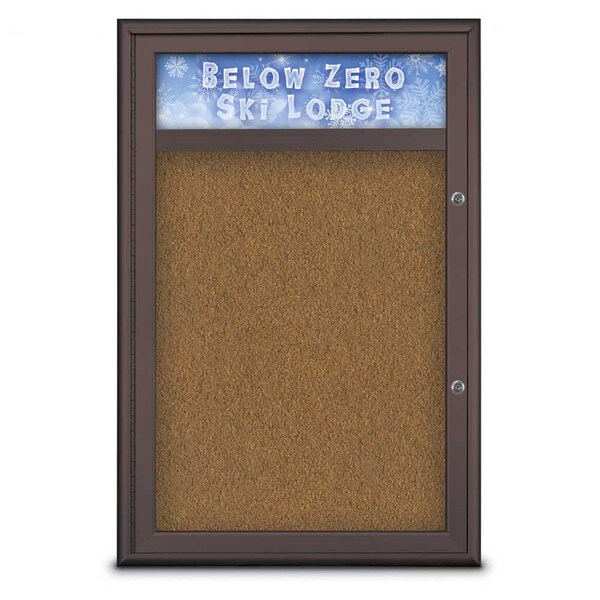 Single Door Radius Plus Corkboard, Hdr, 24