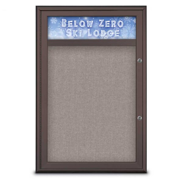Single Door Radius Plus Corkboard With H, UV8011PLUS-BRONZE-PEARL