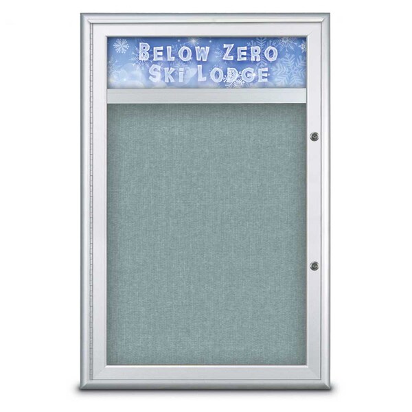 Single Door Radius Plus Corkboard With H, UV8011PLUS-SATIN-CLOUD