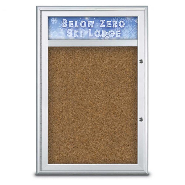 Single Door Radius Plus Corkboard, Hdr, 24