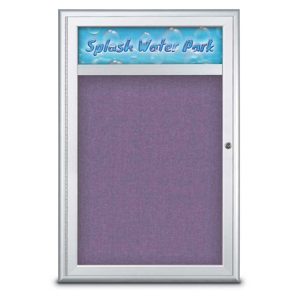 Single Door Radius Corkboard With Header