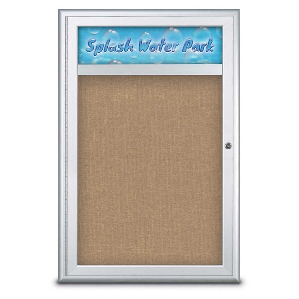 Single Door Radius Corkboard With Header