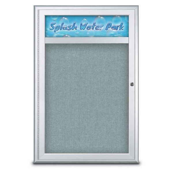 Single Door Radius Corkboard With Header