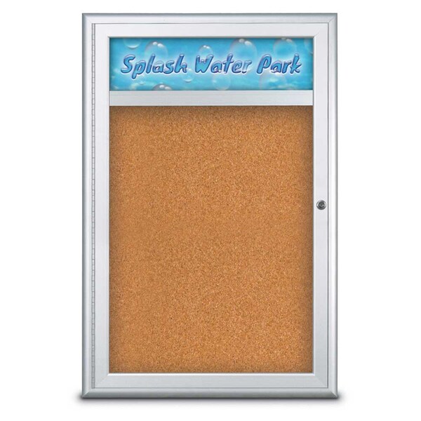 Single Door Radius Corkboard, Header, 24