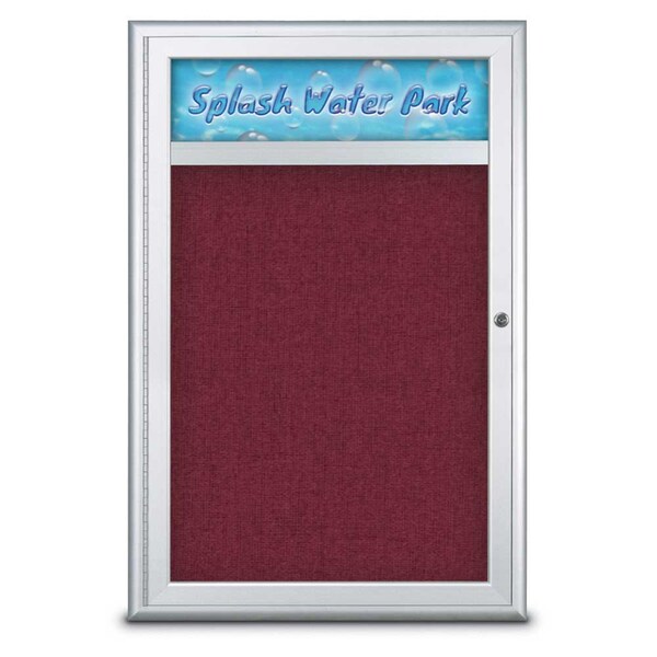 Single Door Radius Corkboard With Header