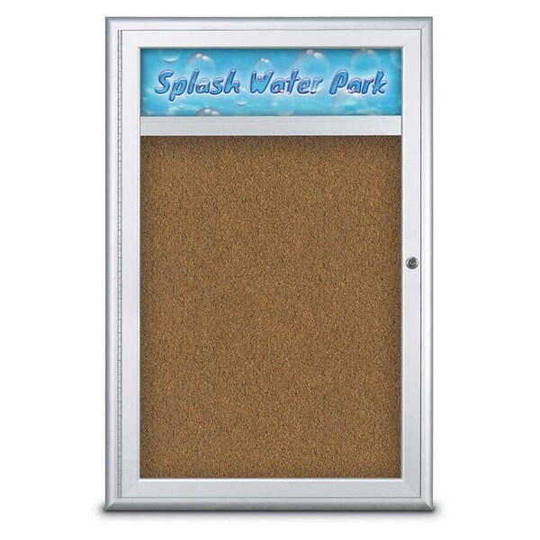 Single Door Radius Corkboard, Header, 24