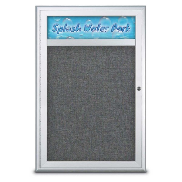 Single Door Radius Corkboard With Header