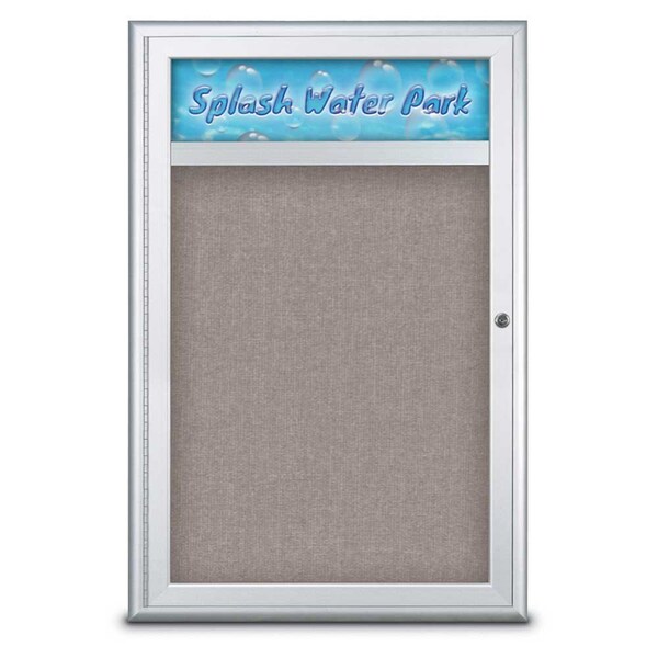 Single Door Radius Corkboard With Header