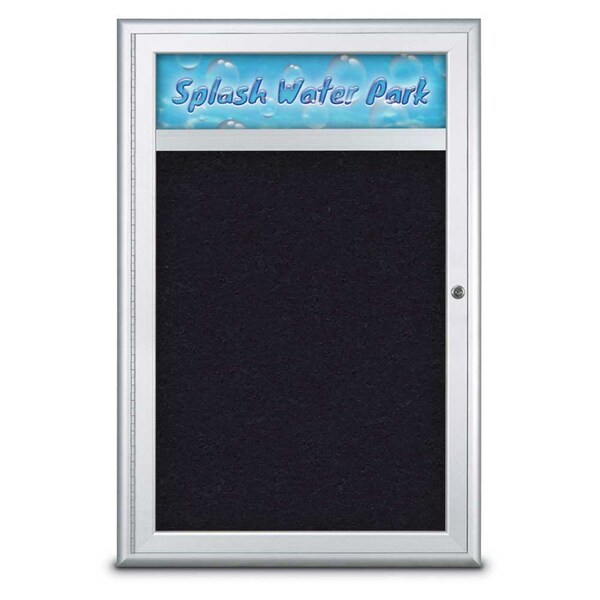 Single Door Radius Corkboard With Header