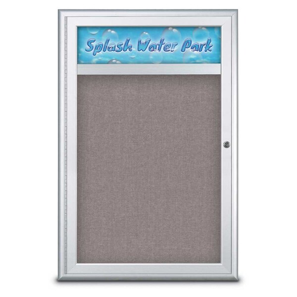 Single Door Radius Corkboard With Header