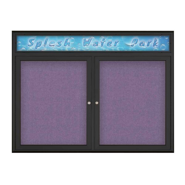 Double Door Radius Corkboard With Header