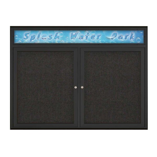 Double Door Radius Corkboard With Header