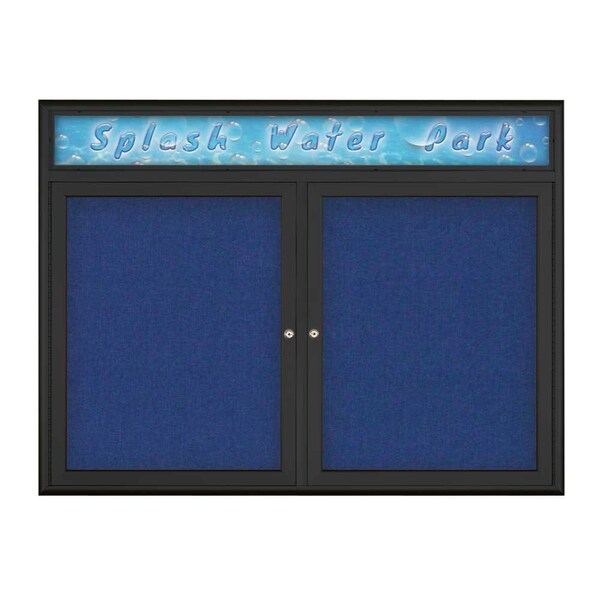 Double Door Radius Corkboard With Header