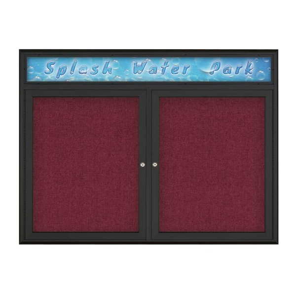 Double Door Radius Corkboard With Header