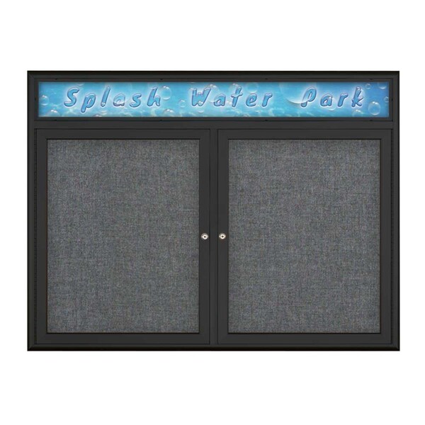 Double Door Radius Corkboard With Header