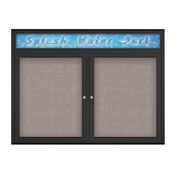 Double Door Radius Corkboard With Header