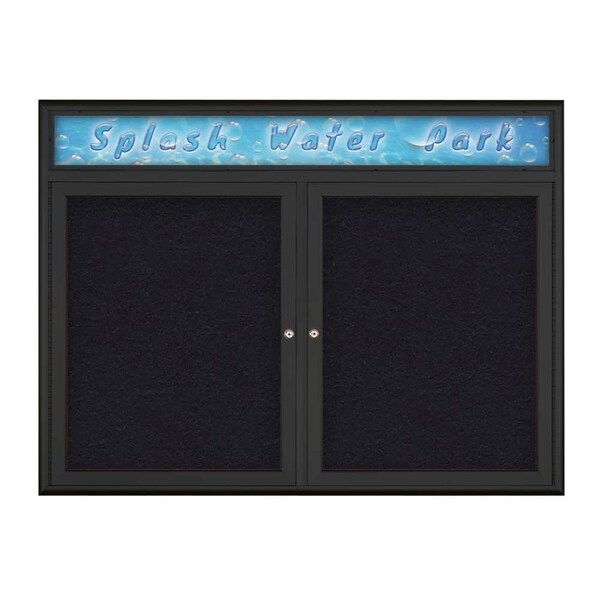 Double Door Radius Corkboard With Header