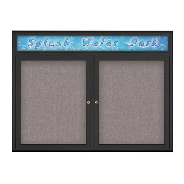 Double Door Radius Corkboard With Header