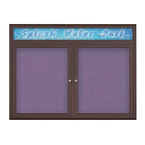 Double Door Radius Corkboard With Header