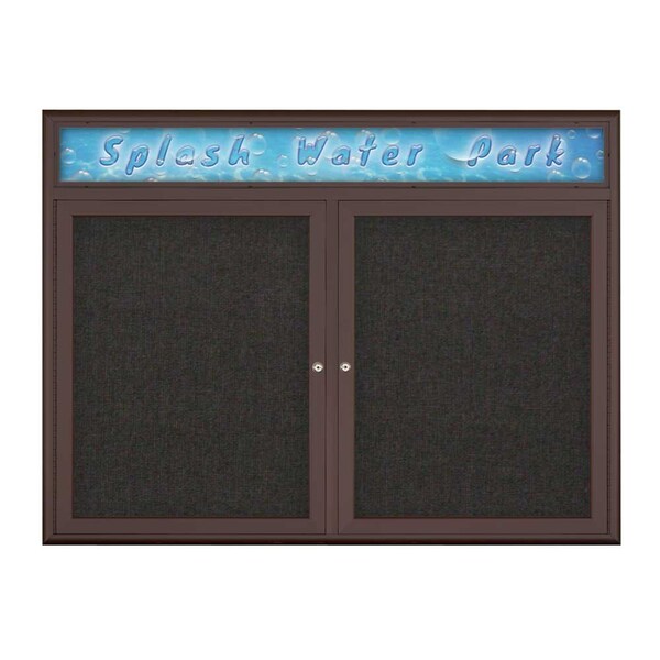 Double Door Radius Corkboard With Header