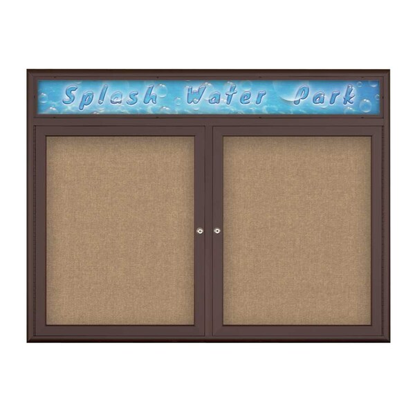Double Door Radius Corkboard With Header