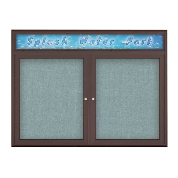 Double Door Radius Corkboard With Header