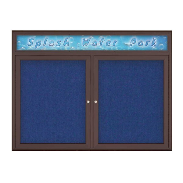 Double Door Radius Corkboard With Header