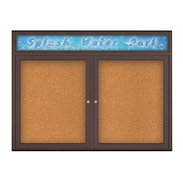 Double Door Radius Corkboard, Header, 42